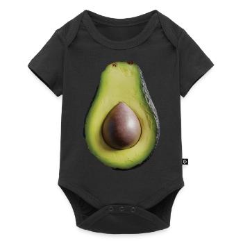 Avocado-Frucht-Geschenk - Baby Premium Kurzarmbody - Schwarz - Vorne