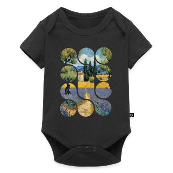 Conception de paysage artistique vintage - Body à manches courtes Premium Bébé - noir - Devant
