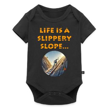 Life is a slippery slope - Baby Premium short-sleeve bodysuit - black - Front