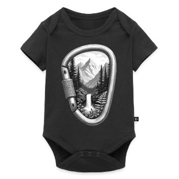 Entdecke die Natur Karabiner - Baby Premium Kurzarmbody - Schwarz - Vorne