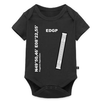 Flugplatz EDGP Design mit Namen und Koordinaten - Baby Premium Kurzarmbody - Schwarz - Vorne