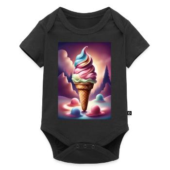 Fondant crème glacée design graphique t-shirt - Body à manches courtes Premium Bébé - noir - Devant