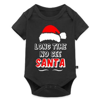 Père Noël longtemps sans voir - Body à manches courtes Premium Bébé - noir - Devant