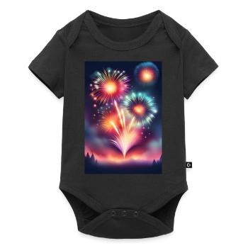 Sparkling and colorful firework celebration - Baby Premium short-sleeve bodysuit - black - Front