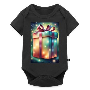 Große Geschenkbox in grünem Licht - Baby Premium Kurzarmbody - Schwarz - Vorne