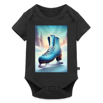 Wintery figure skating hobby - Baby Premium short-sleeve bodysuit - black - Front