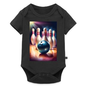 Superbe cadeau de fête des pères de bowling - Body à manches courtes Premium Bébé - noir - Devant