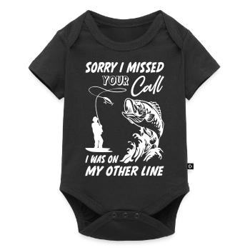 Sorry I Missed Your Call Fishing - Baby Premium Kurzarmbody - Schwarz - Vorne
