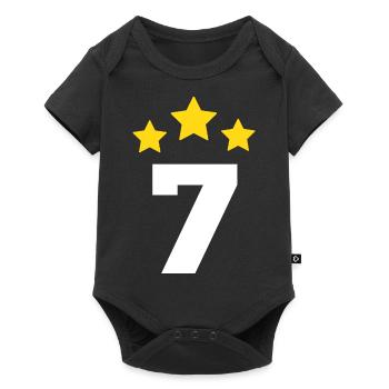 7 ans étoile - cadeau de 7e anniversaire - Body à manches courtes Premium Bébé - noir - Devant