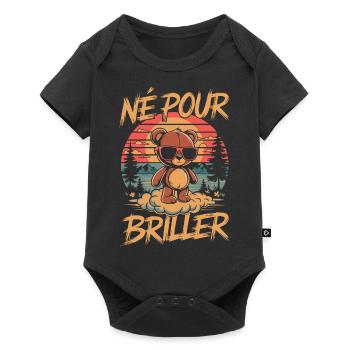 Né pour Briller - Body à manches courtes Premium Bébé - noir - Devant