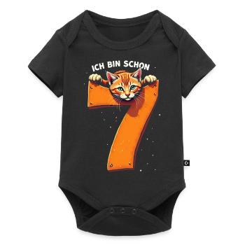 7. Geburtstag - Ich bin schon 7 Jahre - Baby Premium Kurzarmbody - Schwarz - Vorne