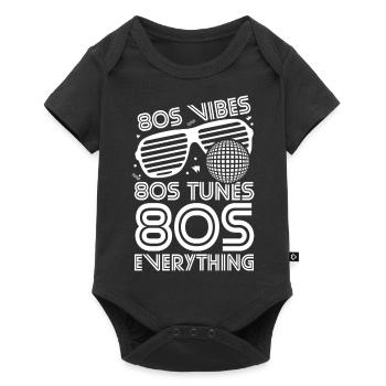 80er Jahre Vibes Melodien Alles - Baby Premium Kurzarmbody - Schwarz - Vorne