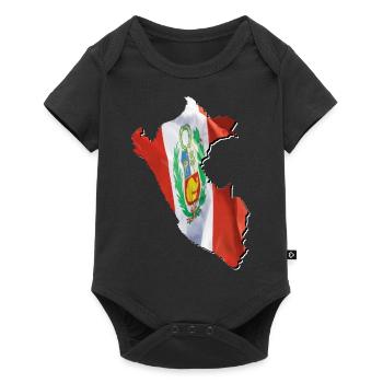 Peru flag in the map of Peru - Baby Premium short-sleeve bodysuit - black - Front