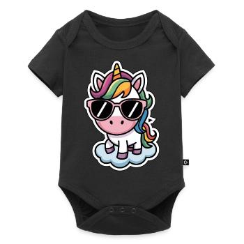 Style d’autocollant licorne - Body à manches courtes Premium Bébé - noir - Devant