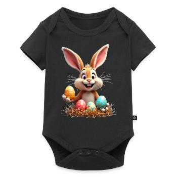 Easter Bunny, Easter Egg, Easter Funny, Cute - Baby Premium short-sleeve bodysuit - black - Front
