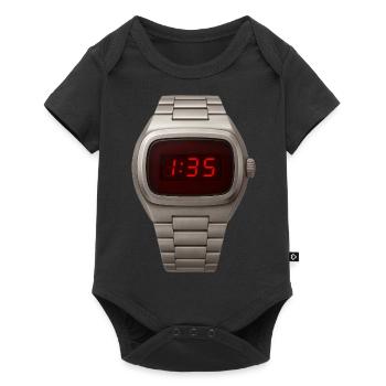 Montre-bracelet élégante avec LED rouges enfant des années 70 - Body à manches courtes Premium Bébé - noir - Devant
