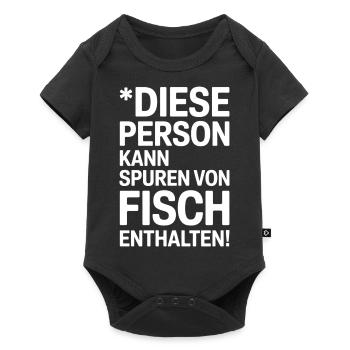 Diese Person kann Spuren von Fisch enthalten - Baby Premium Kurzarmbody - Schwarz - Vorne