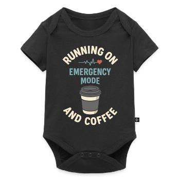 Emergency Mode Active – Fueled by Coffee - Baby Premium short-sleeve bodysuit - black - Front