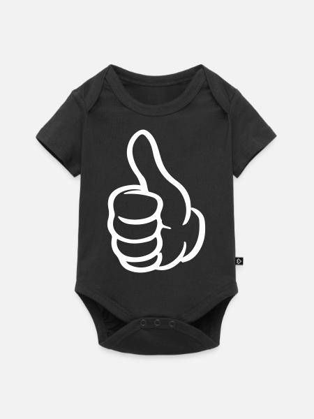 Daumen Hand Comic - Baby Premium Kurzarmbody - Schwarz
