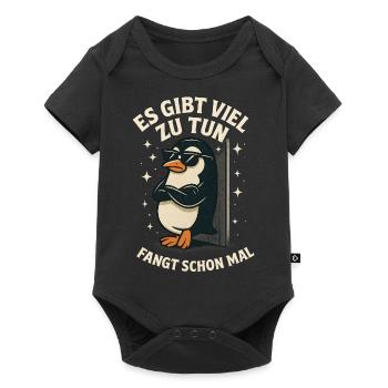 There is a lot to do Penguin Funny - Baby Premium short-sleeve bodysuit - black - Front