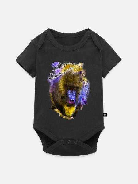 Mandrill - Baby Premium Kurzarmbody - Schwarz