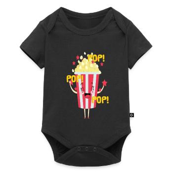 Popcorn Grignots Kino Canapé Fast Food Chips - Body à manches courtes Premium Bébé - noir - Devant