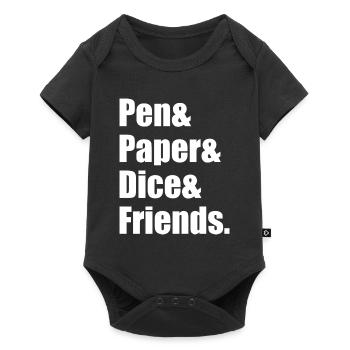 Pen & Paper & Dice & Friends. Cadeau RPG - Body à manches courtes Premium Bébé - noir - Devant