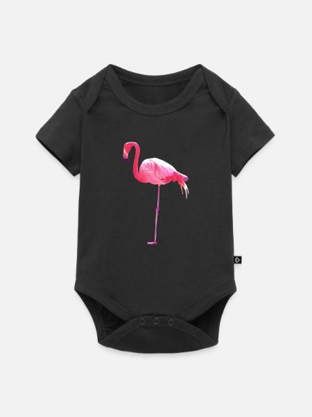 Pink Flamingo - Baby Premium Kurzarmbody - Schwarz