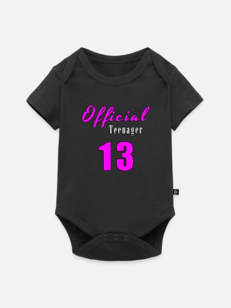 Officially Teenager - Baby Premium short-sleeve bodysuit - black