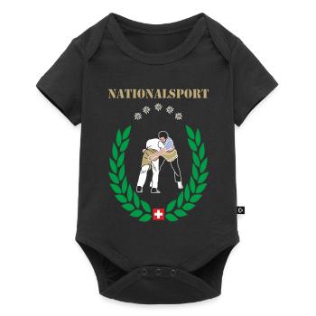 lutteurs nationaux du sport - Body à manches courtes Premium Bébé - noir - Devant
