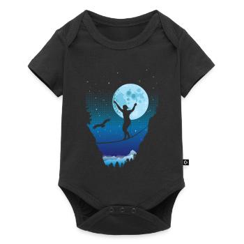 Moonlight slackline - Baby Premium short-sleeve bodysuit - black - Front