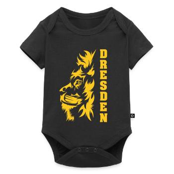 Dresden Fußball Löwe Fan Verein Symbol Mannschaft - Baby Premium Kurzarmbody - Schwarz - Vorne