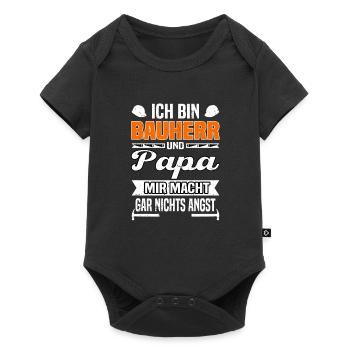 Ich bin Bauherr Und Papa Mir Macht Garnichts Angst - Baby Premium Kurzarmbody - Schwarz - Vorne