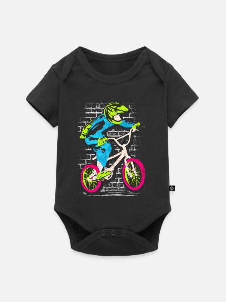 Vélo BMX | BMX coloré - BMX Rider - Body à manches courtes Premium Bébé - noir