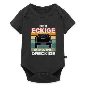Der Eckige Muss Ins Dreckige 4x4 Pickup Offroad - Baby Premium Kurzarmbody - Schwarz - Vorne