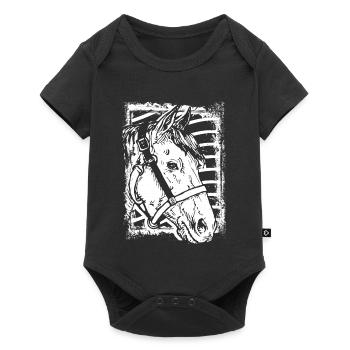 Riding - Rider - Horse - Horsehead - Baby Premium short-sleeve bodysuit - black - Front