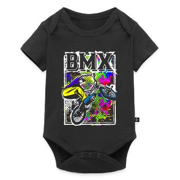 BMX coloré pour les enfants et les adolescents | BMX coloré - Body à manches courtes Premium Bébé - noir - Devant