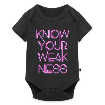 Connaissez votre faiblesse - Body à manches courtes Premium Bébé - noir - Devant