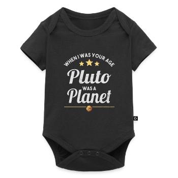 Pluto was a Planet Pluto Vintage Planet Pluto - Baby Premium Kurzarmbody - Schwarz - Vorne
