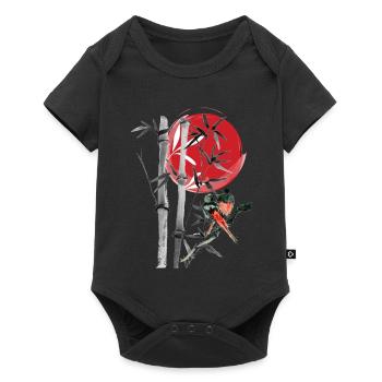 Rangée de bambou dans la lune rouge - Body à manches courtes Premium Bébé - noir - Devant