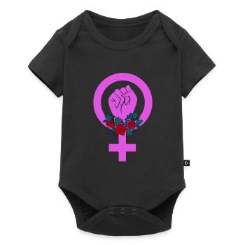 Girl Power Fist Women's Day Feminism Feminist - Baby Premium short-sleeve bodysuit - black - Front