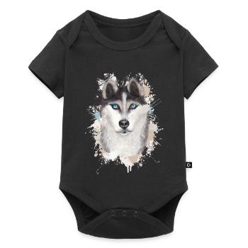 Wolf - Baby Premium short-sleeve bodysuit - black - Front