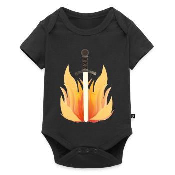 Long Sword with Flame Pattern, Fire Designs - Baby Premium short-sleeve bodysuit - black - Front