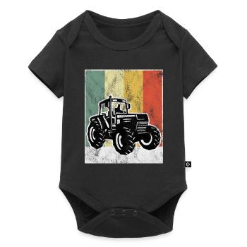 Tractor Farm Farmer Retro Tractor Tractors - Baby Premium short-sleeve bodysuit - black - Front