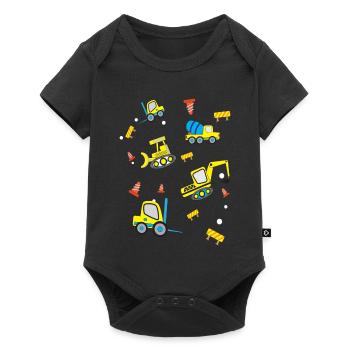 Construction sites Vehicles - Baby Premium short-sleeve bodysuit - black - Front