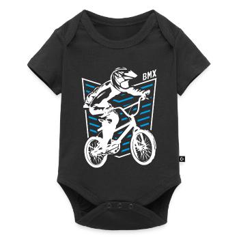 | de badge Bmx Bmx Bike Rider Retro Bleu - Body à manches courtes Premium Bébé - noir - Devant