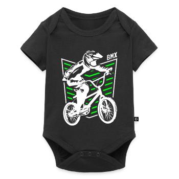 Bmx Badge | Bmx Bike Rider Green - Baby Premium short-sleeve bodysuit - black - Front