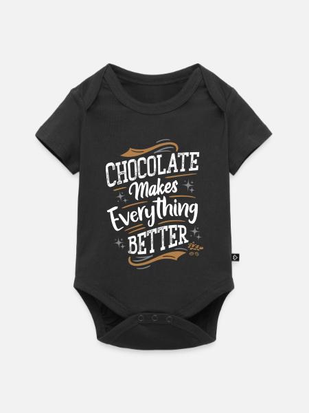 Chocolate makes everything better - Schokolade - Baby Premium Kurzarmbody - Schwarz