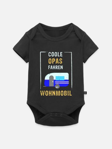 Coole Opas fahren Wohnmobil - Baby Premium Kurzarmbody - Schwarz