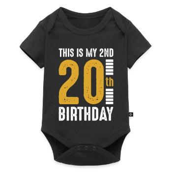 20e anniversaire Or Audacieux - Body à manches courtes Premium Bébé - noir - Devant